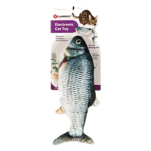 Juguete eléctronico pescado con movimiento de cola para gatos