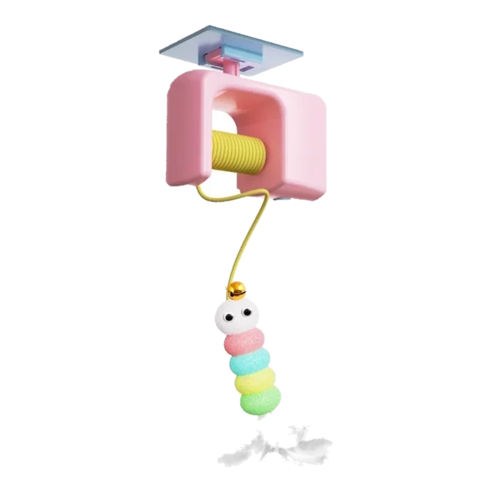 Juguete automático para gatos colgante de puerta en rosa