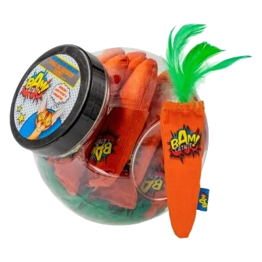 Juguetes con catnip para gatos BAM! Zanahoria (20 uds)