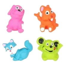 Juguetes de látex mini animales para perros, 7 x 6 cm