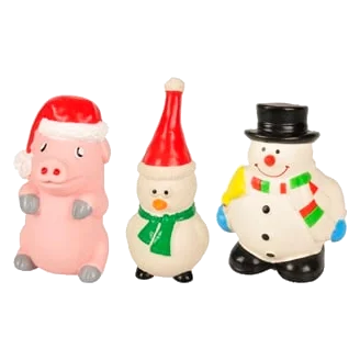 Juguetes de látex navideños con sonido para perros, 3 unidades