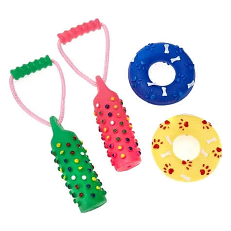 Juguetes de vinilo Classic Tug & Ring surtidos para perros