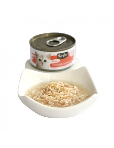 Comida húmeda para gatos Kit Cat Gravy pollo y salmón 70 g