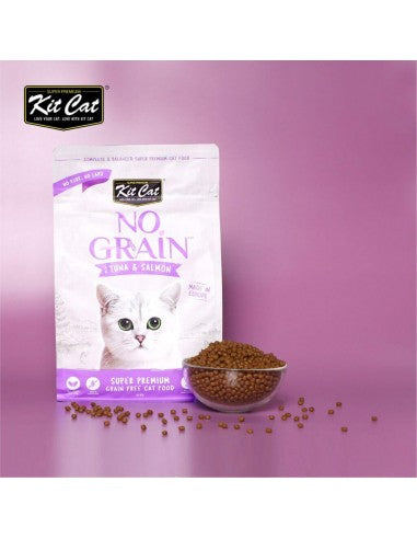 Pienso para gatos sin cereales Kit Cat atún y salmón 1 kg