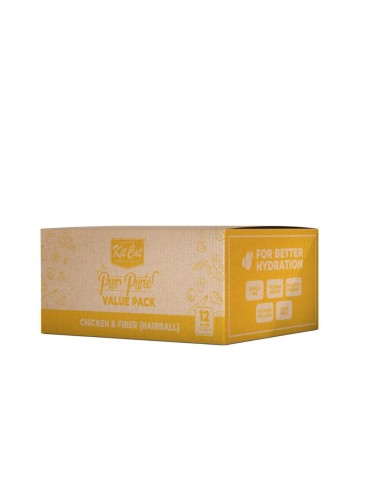 Snacks para gatos Kit Cat PurrPuree pollo y fibra 40x15 g