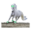 Caballo blanco con bandas LED en las patas