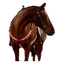 Caballo con kit de luces LED rojo en el petral