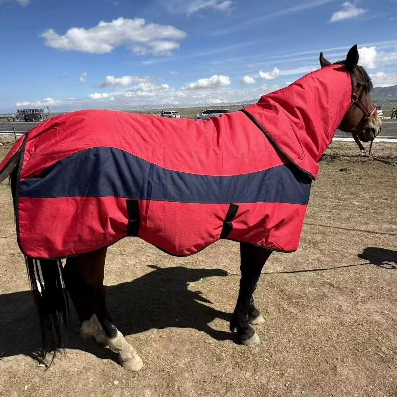 Manta impermeable de invierno para caballo con capucha - vista 4