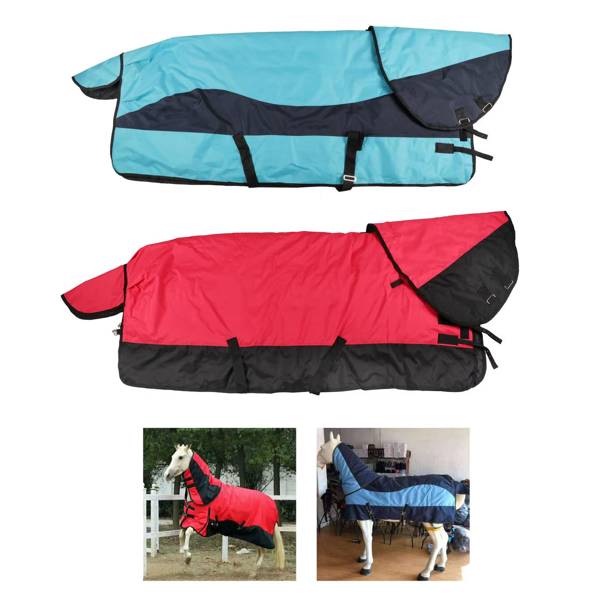 Manta de invierno impermeable para caballo, 3 colores - vista 6