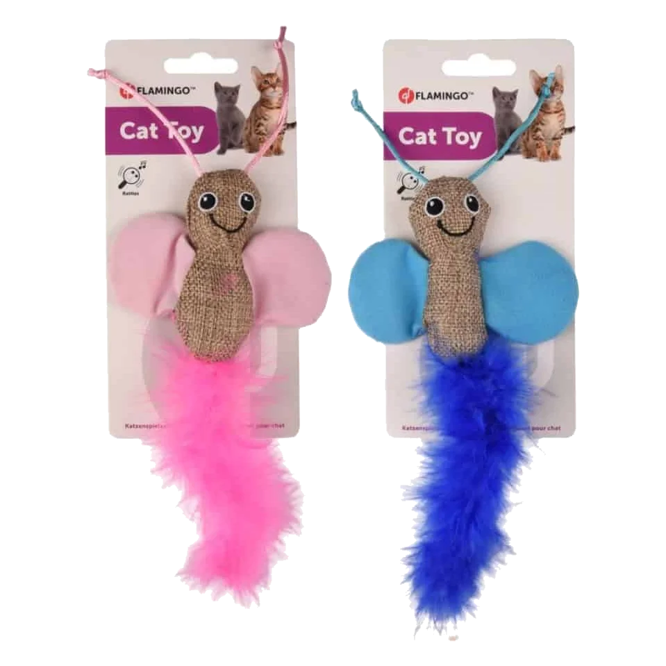 Mariposas rosa y azul para gatos