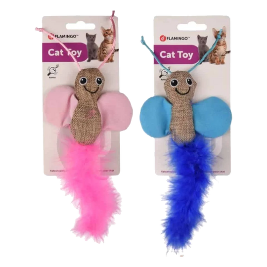Mariposas rosa y azul para gatos