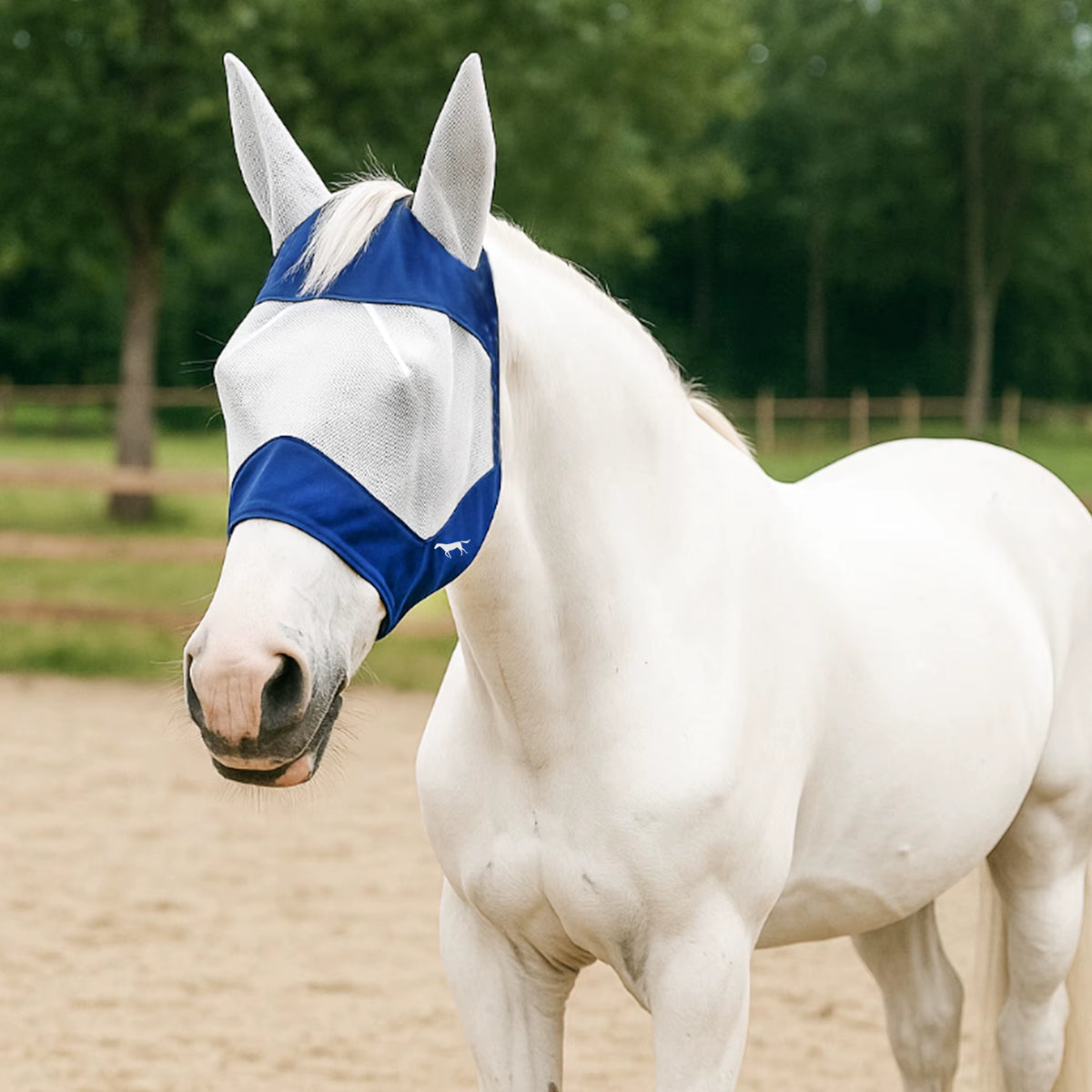 Máscara antimoscas transpirable para caballo con orejas - vista 2