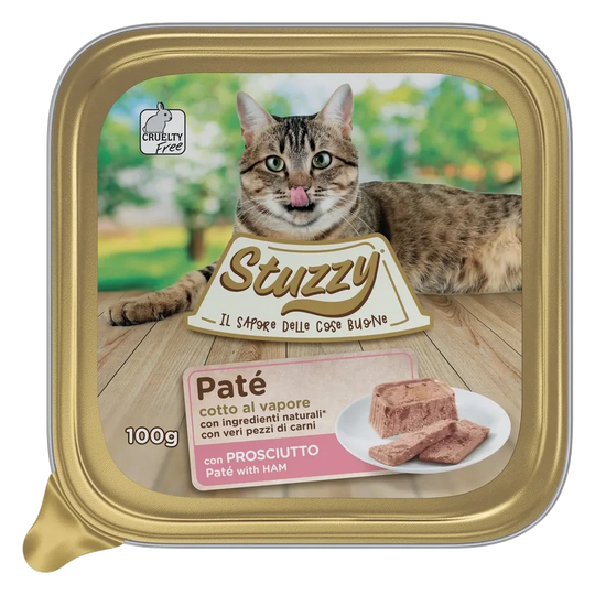 Mister Stuzzy Cat Tarrinas Aluminio Jamón 100 gr para gatos