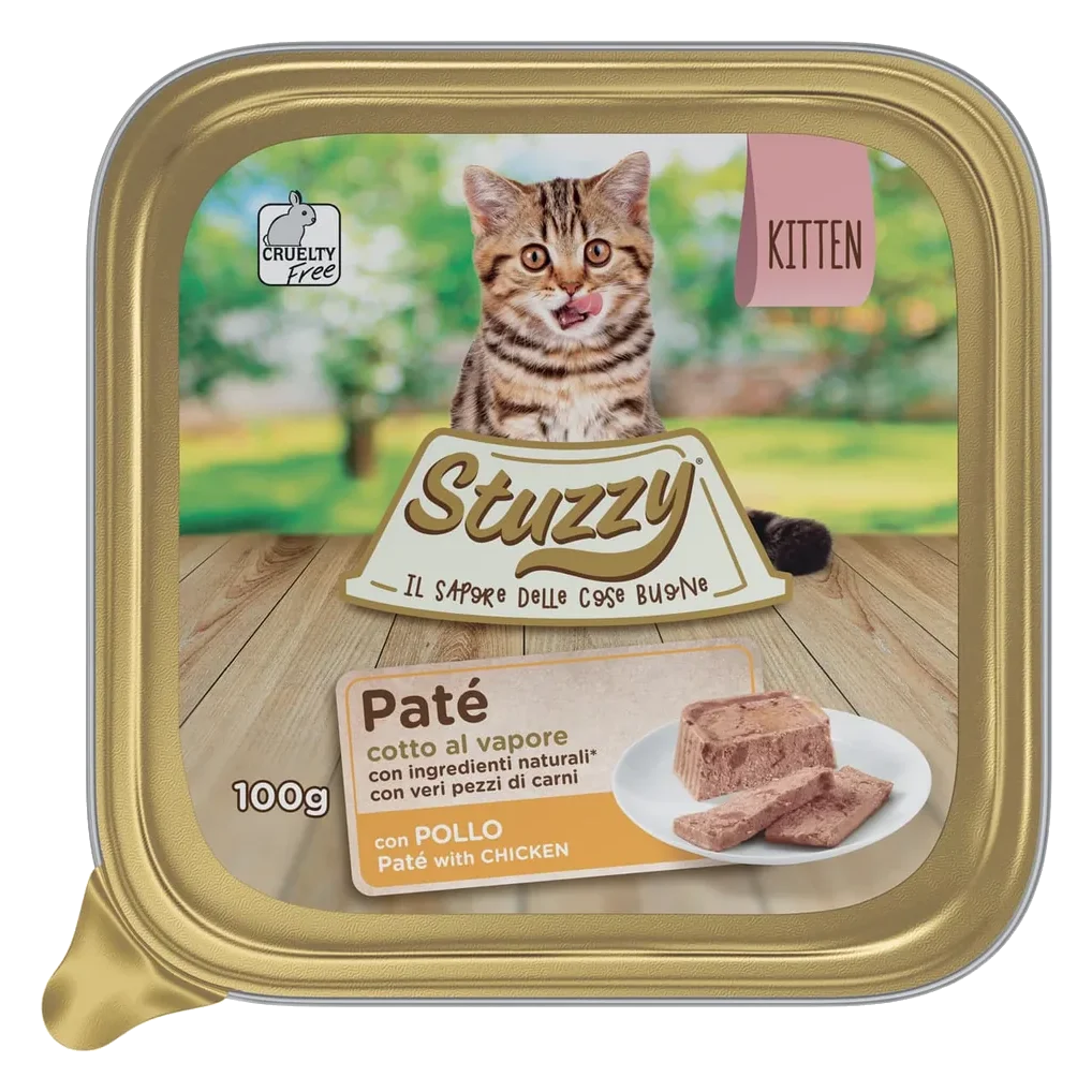 Mister Stuzzy Cat Tarrinas Aluminio Pollo Kitten 100 gr para gatos