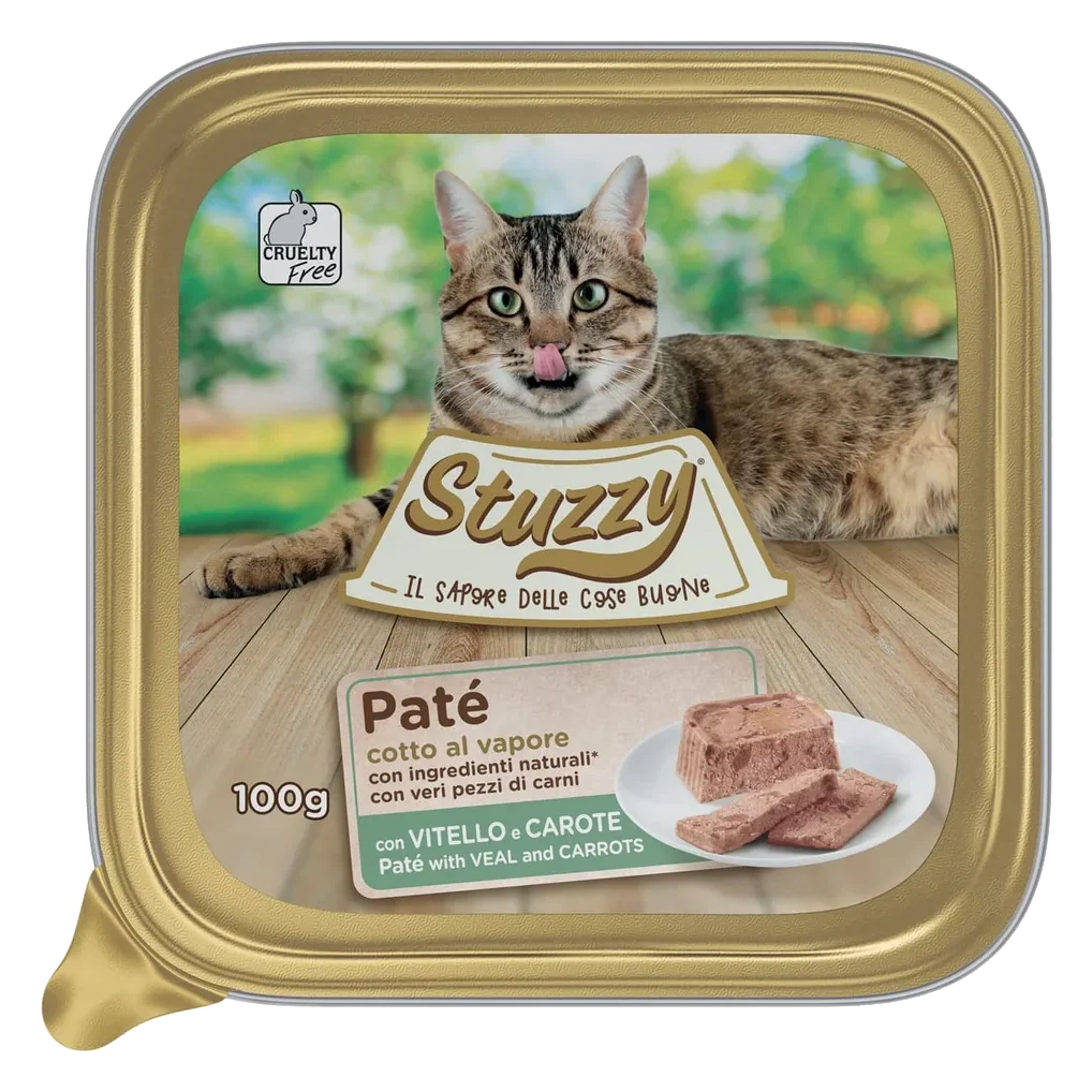 Mister Stuzzy Cat Tarrinas Aluminio Ternera con zanahorias 100 gr para gatos