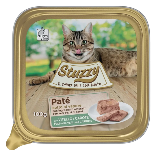 Mister Stuzzy Cat Tarrinas Aluminio Ternera con zanahorias 100 gr para gatos