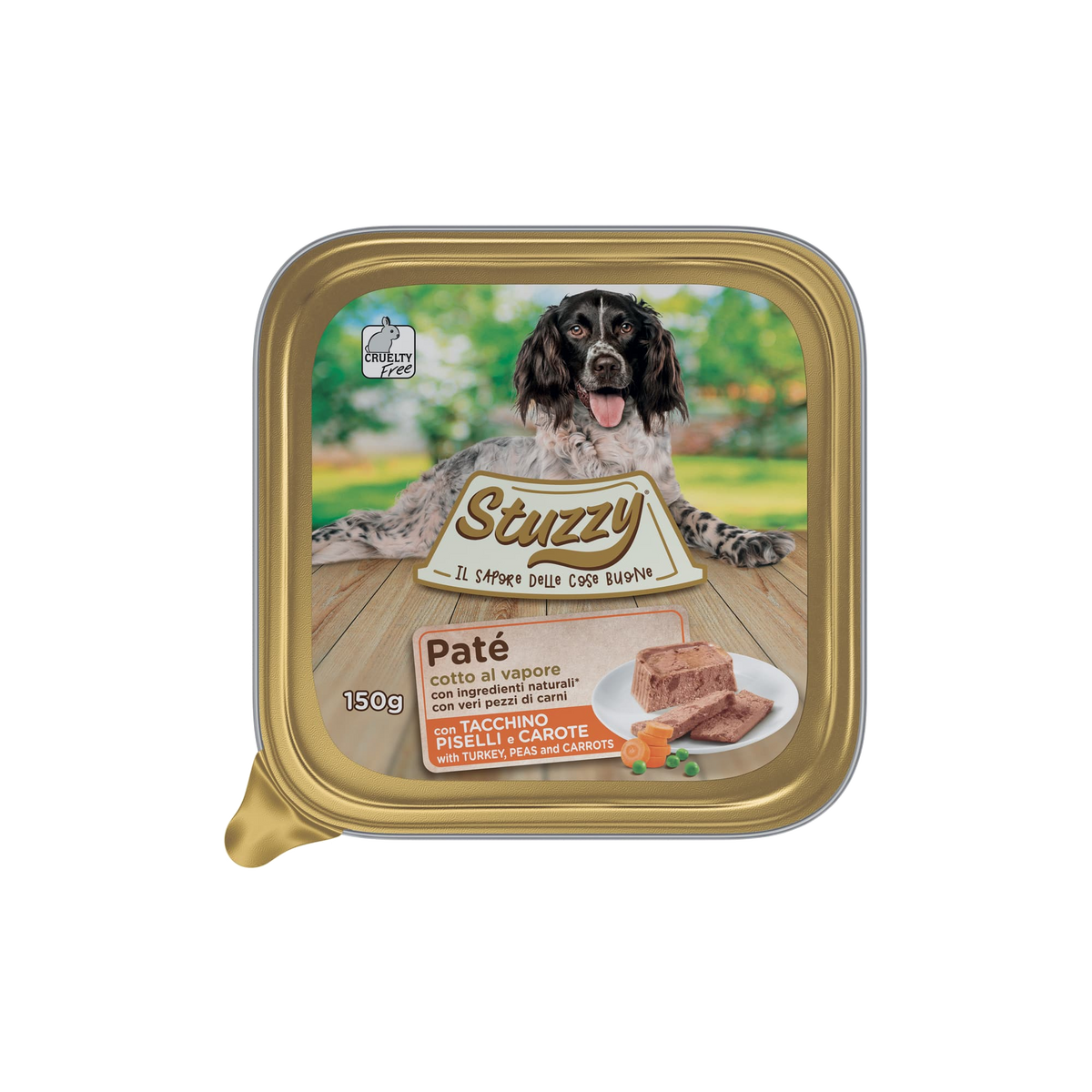 Mister Stuzzy dog tarrinas aluminio pavo con guisantes y zanahorias para perros