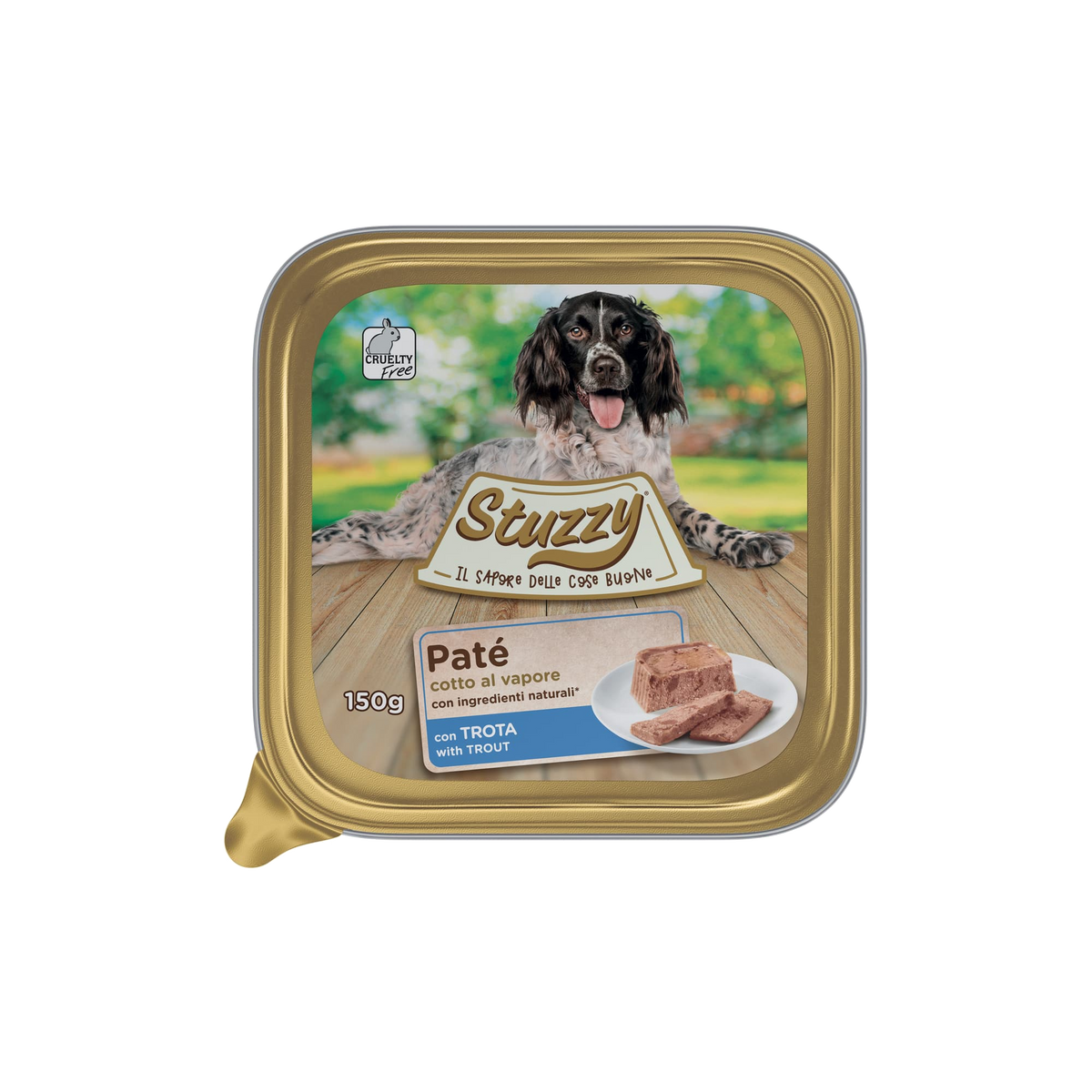 Mister Stuzzy dog tarrinas aluminio trucha para perros