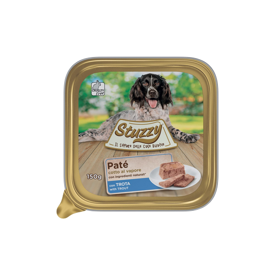 Mister Stuzzy dog tarrinas aluminio trucha para perros