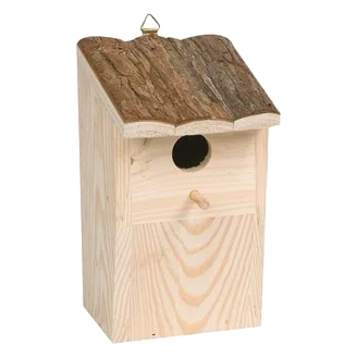 Nido de madera con apertura superior para pájaros