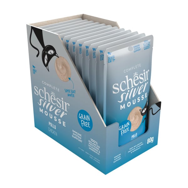 Schesir silver pouch mousse de pollo 80 gr para gatos - imagen 2