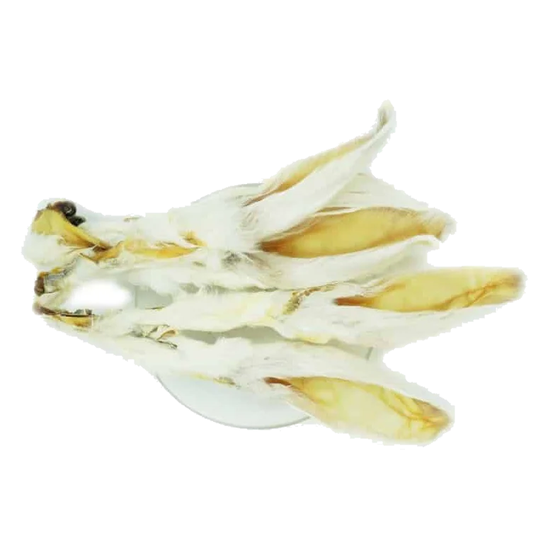 Orejas de conejo deshidratadas con pelo para perros, 1 kg