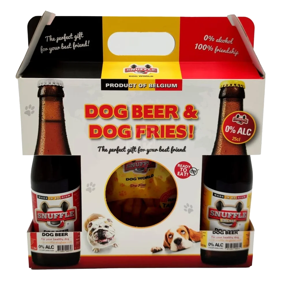 Pack regalo Snuffle Dog cerveza y patatas para perros