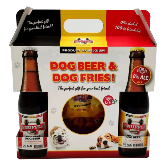 Pack regalo Snuffle Dog cerveza y patatas para perros