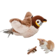 Pájaro interactivo ZONLIDOOG para gatos que aletea y pía, color gorrión marrón