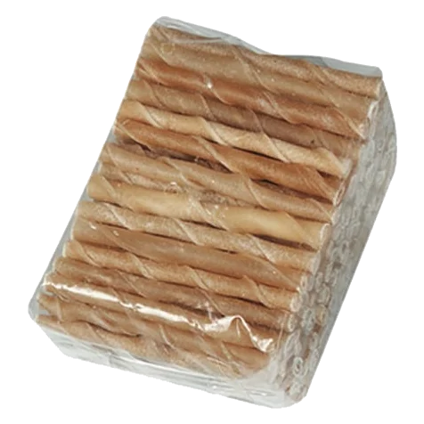 Palito torzado de piel para perros, 100 unidades