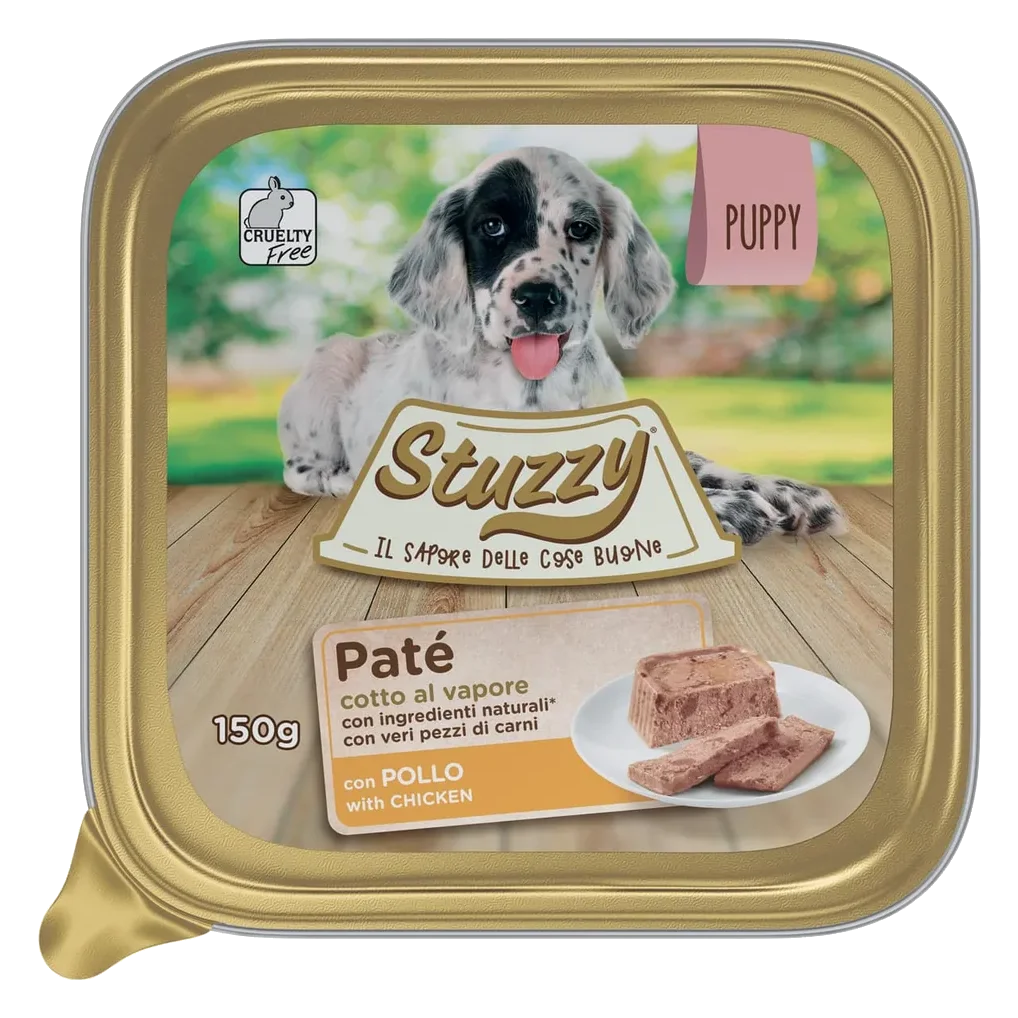 Paté Stuzzy con pollo para cachorros, tarrina de 150 g
