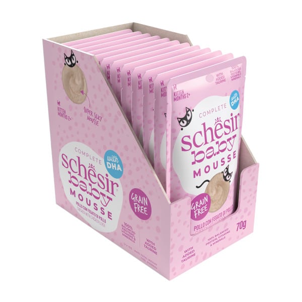 Schesir pouch baby mousse pollo con higado de pollo para gatos - imagen 3