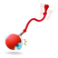 Pelota automática para gatos roja con cola