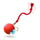 Pelota automática para gatos roja con cola