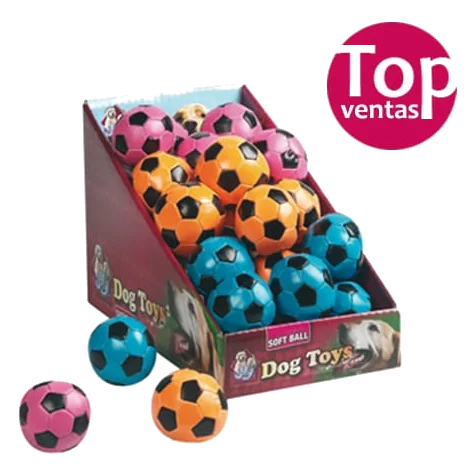 Pelota grande con diseño de fútbol 12 cm para perros