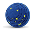 Pelota interactiva para perros azul con puntos amarillos