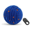 Pelota interactiva para perros azul con puntos naranjas y mando a distancia