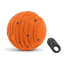 Pelota interactiva para perros naranja con puntos azules y mando a distancia