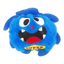 Pelota interactiva para perros con funda de peluche azul