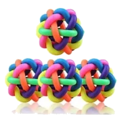 Pelota mordedora de goma dura multicolor 9 cm (T2) para perros