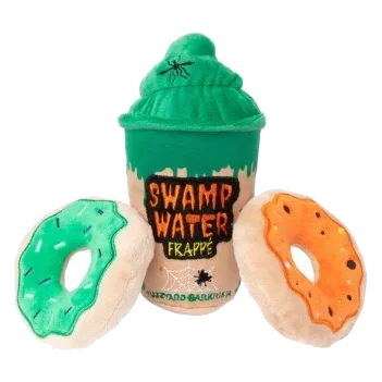 Peluche de Halloween para perros FuzzYard frappé y donuts