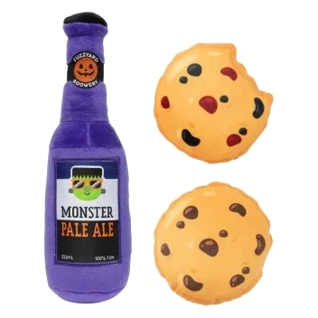 Peluche de Halloween para perros FuzzYard Monster Ale, 3 uds