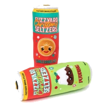 Peluche de Navidad para perros FuzzYard Seltzers, pack de 2