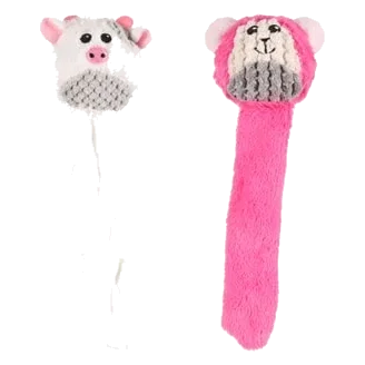 Peluche mono o vaca con cola vacía Flamingo para perros