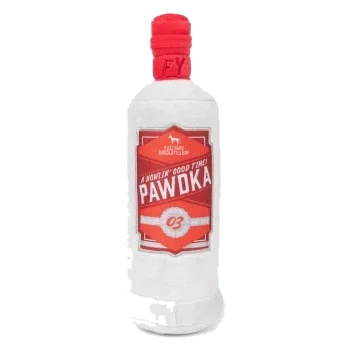 Peluche para perros FuzzYard botella Pawdka con chirriador