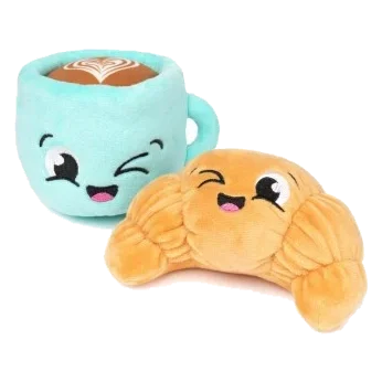 Peluche para perros FuzzYard Cruasán y capuchino pack 2