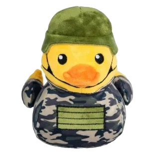Peluche para perros FuzzYard Pato Commanduck con chirriador