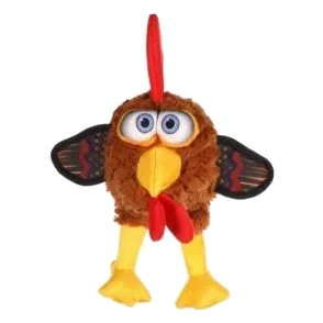 Peluche pollo marrón con sonido 29 x 27 cm para perros