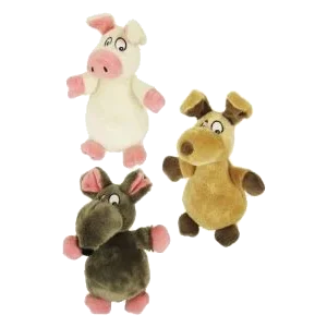 Peluches con sonido ratón, perro y cerdo 18 cm para perros