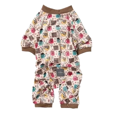 Pijama de felpa para perros FuzzYard Breakfast Blitz talla 6